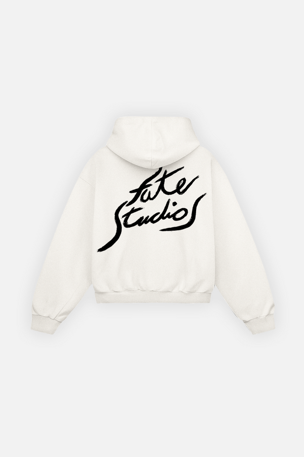 Fate Studios Letterscript Hoodie Ivory