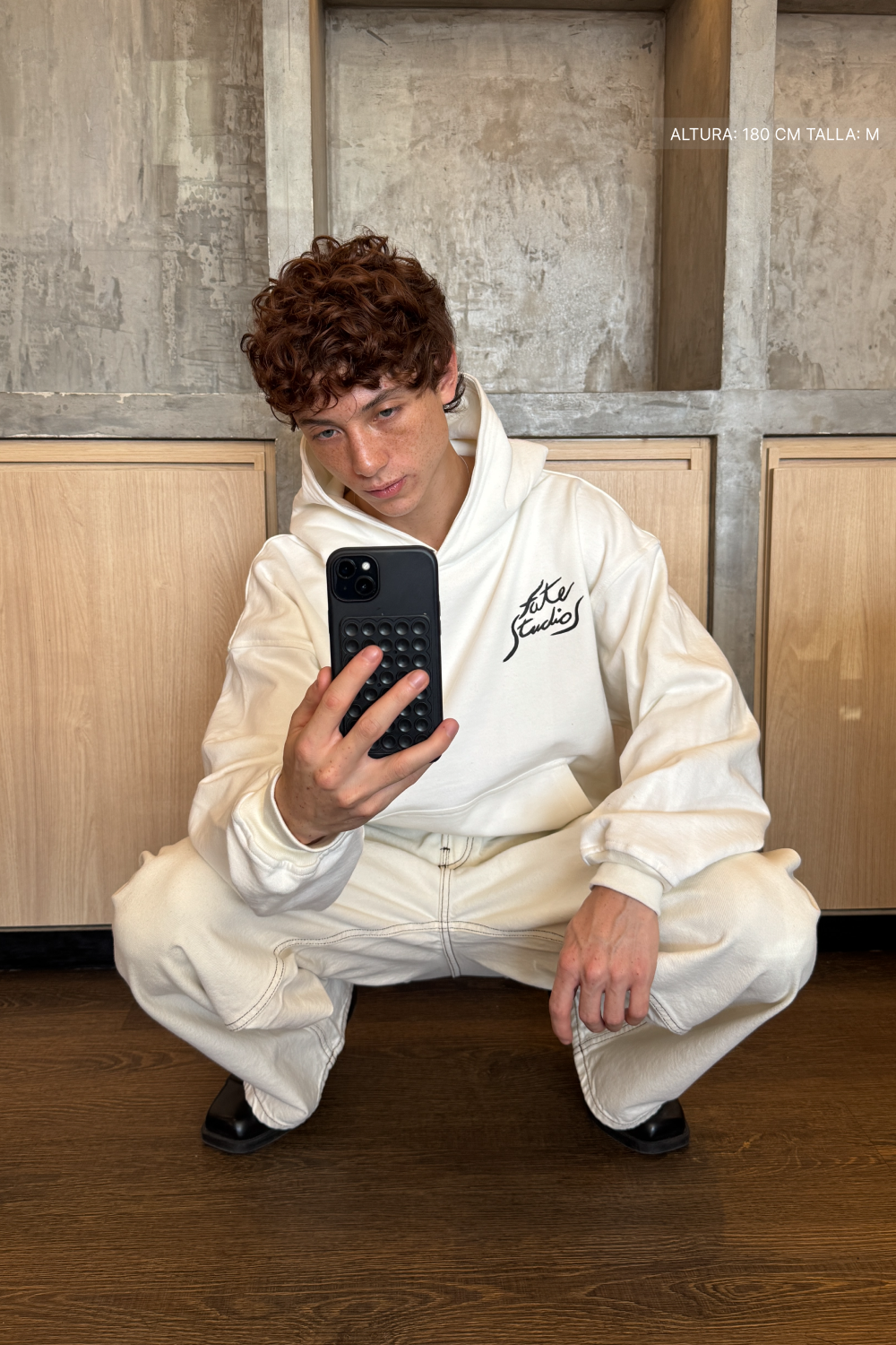 Fate Studios Letterscript Hoodie Ivory