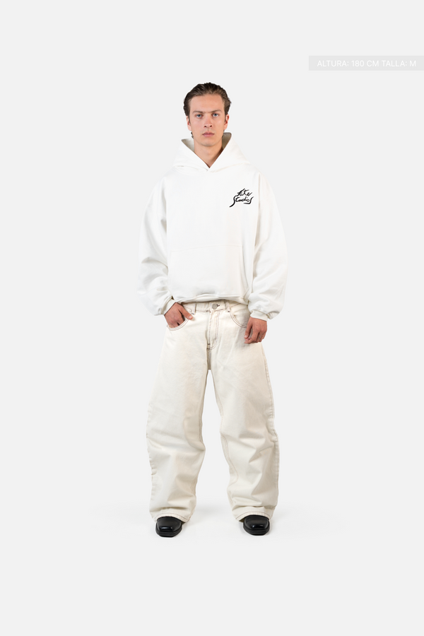 Fate Studios Letterscript Hoodie Ivory