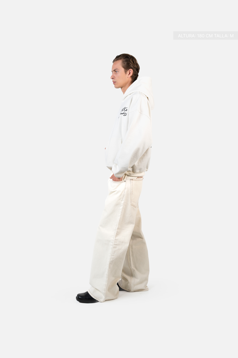 Fate Studios Letterscript Hoodie Ivory