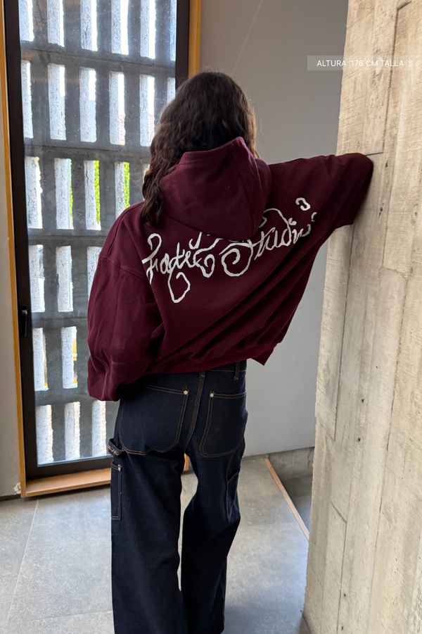 Fate Studios Script Hoodie Burgundy
