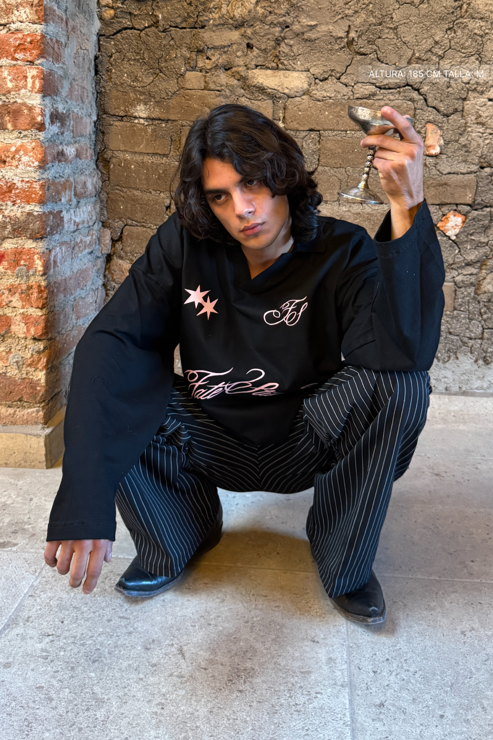 Fate Studios Script Longsleeve Polo Black