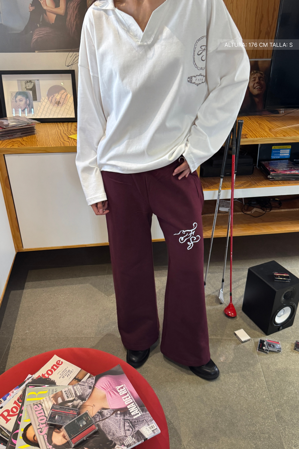 Fate Studios Script Wide Pants Burgundy