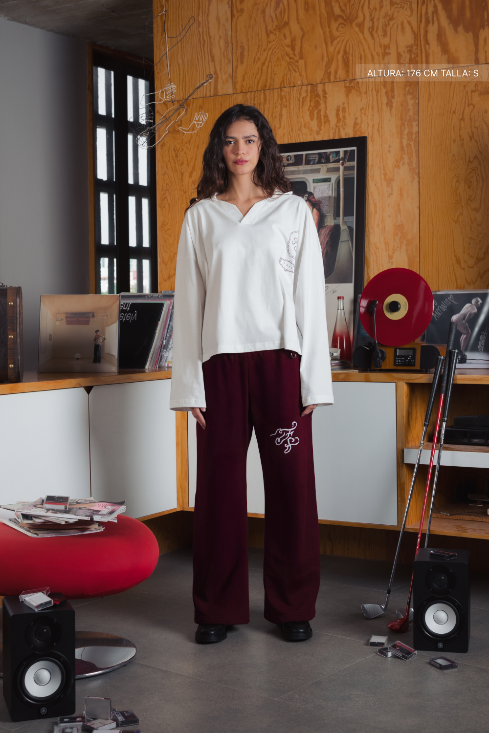 Fate Studios Script Wide Pants Burgundy