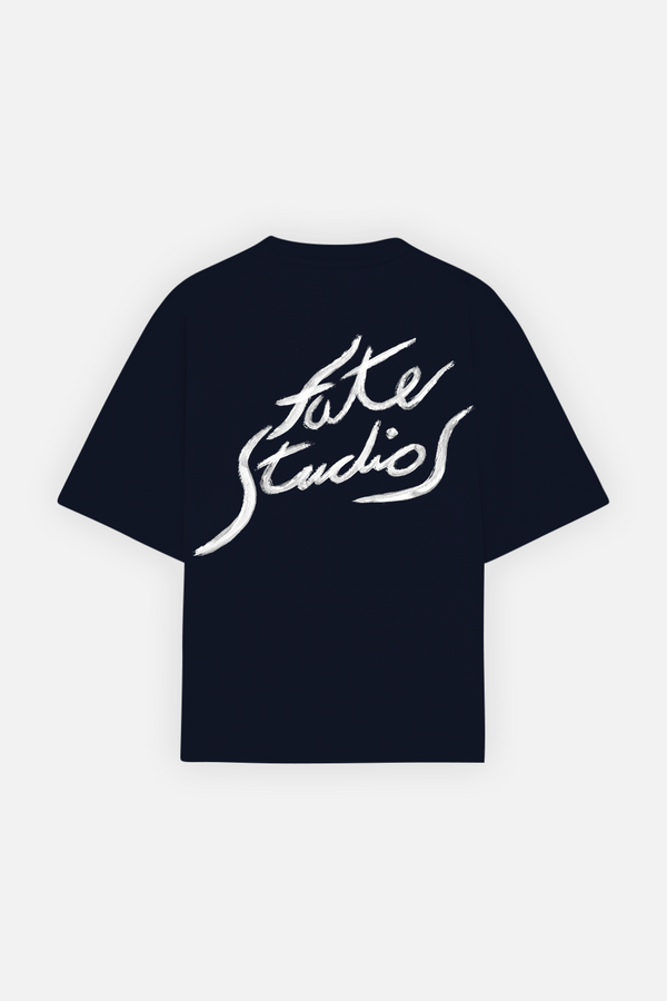 Fate Studios Letterscript Tee Navy Blue
