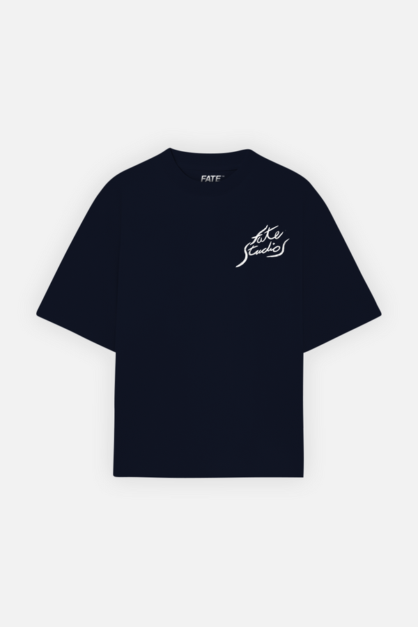 Fate Studios Letterscript Tee Navy Blue