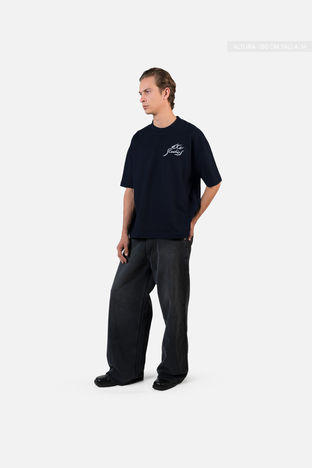 Fate Studios Letterscript Tee Navy Blue