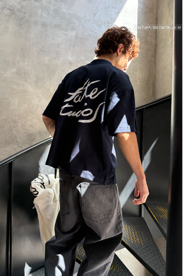 Fate Studios Letterscript Tee Navy Blue