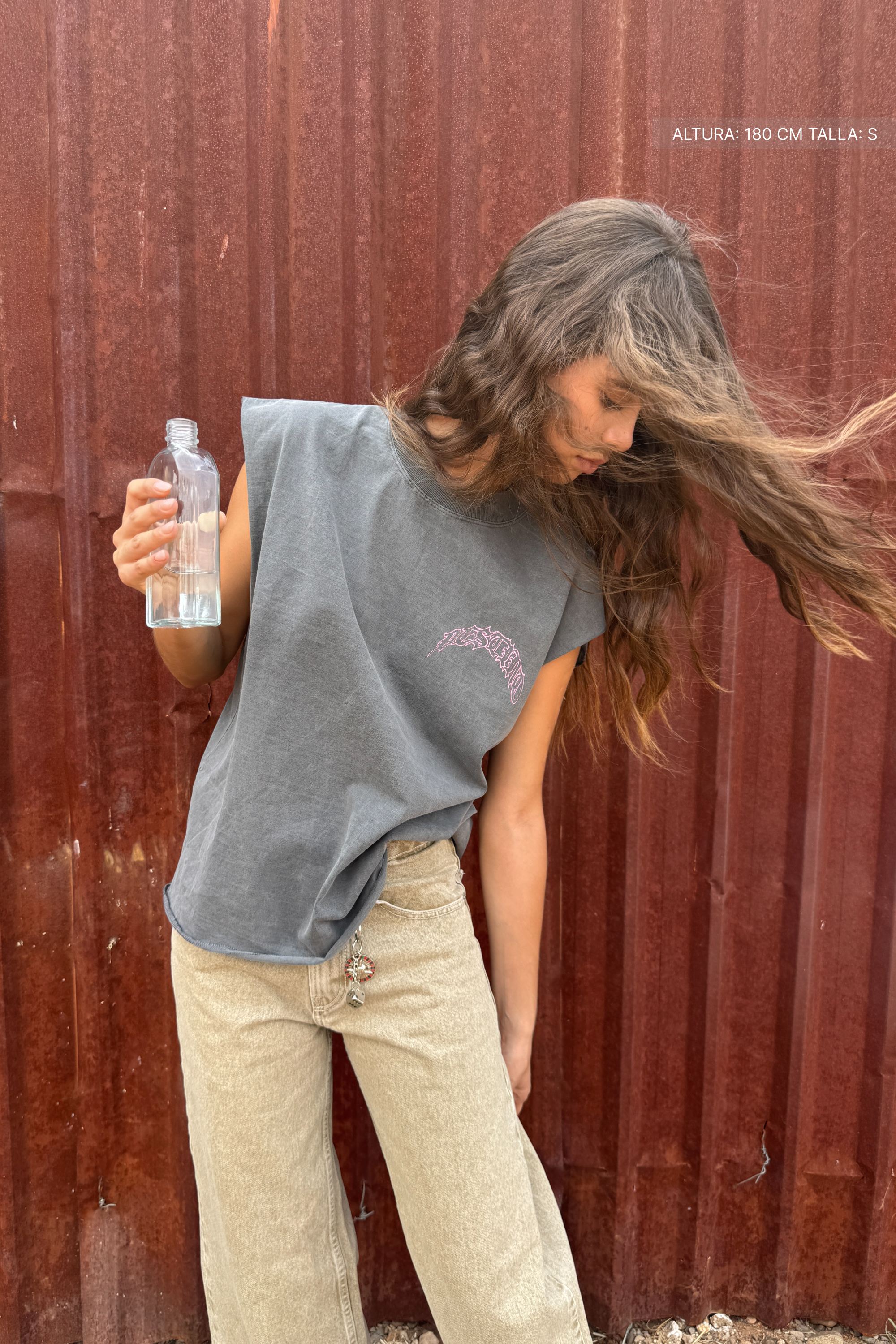 Fate Two Horse Sparks Tank Top Washed Grey
