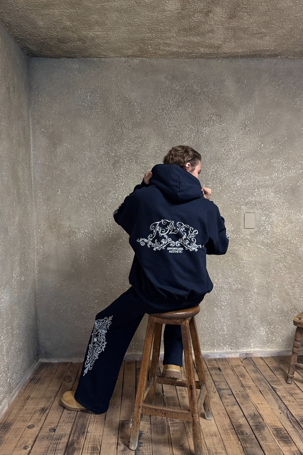 Ornate Hoodie Midnight Blue