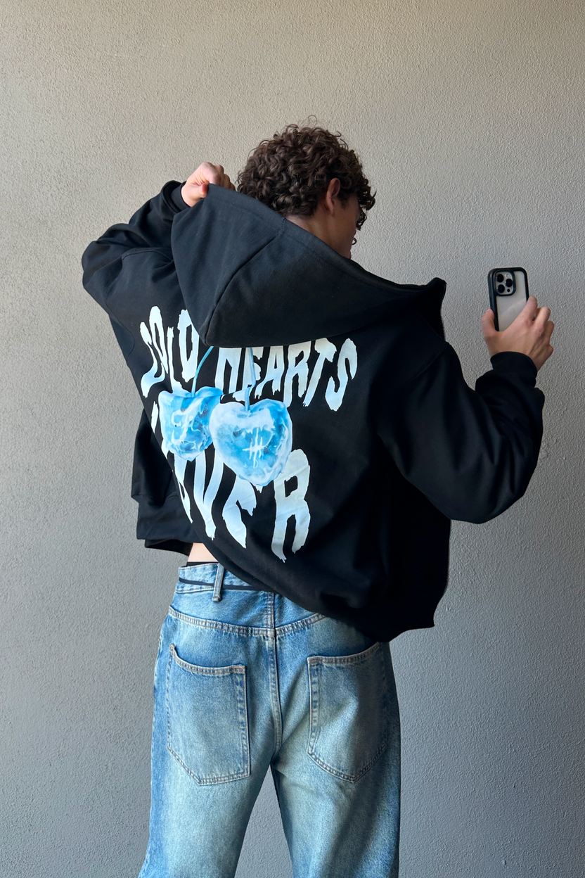 Cold Hearts Zip Hoodie Vantablack – FATE