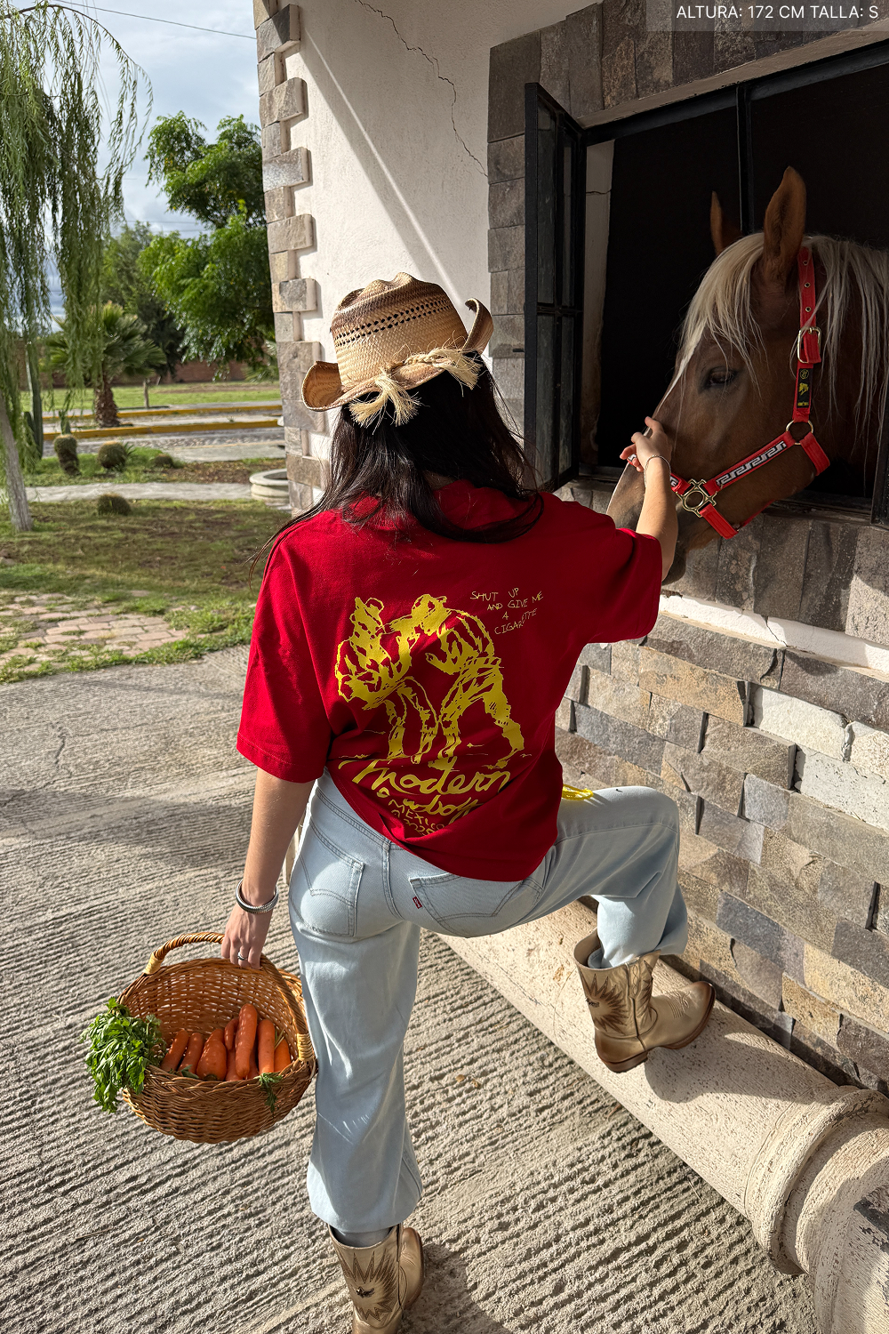 Shut Up Cowboy Tee Red