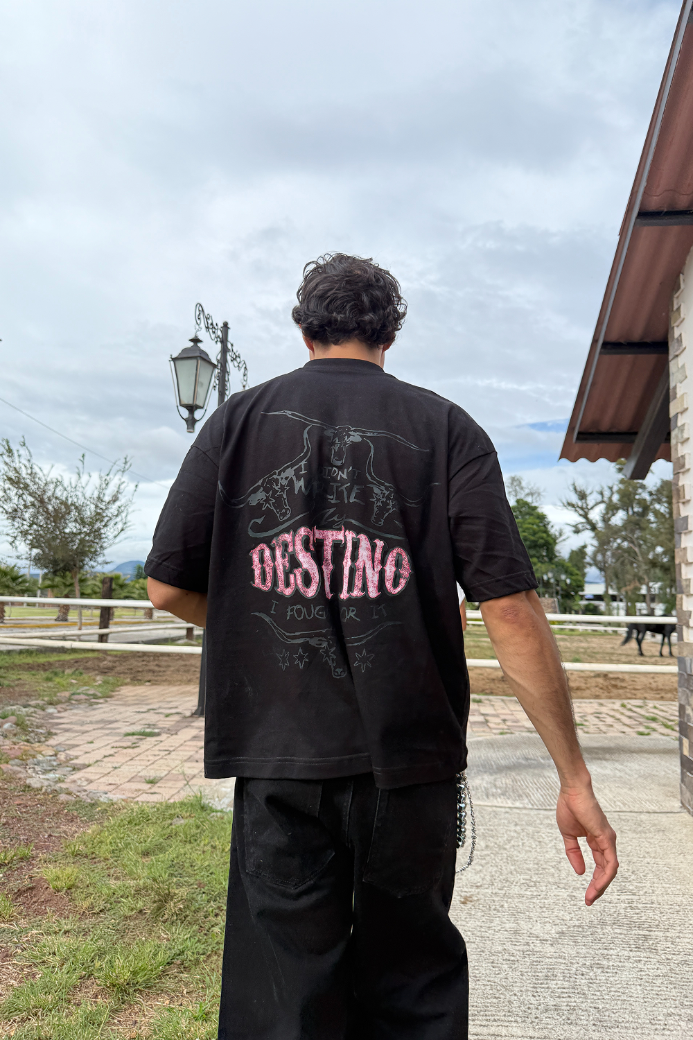 Long Horns Tee Black