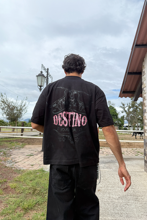 Long Horns Tee Black