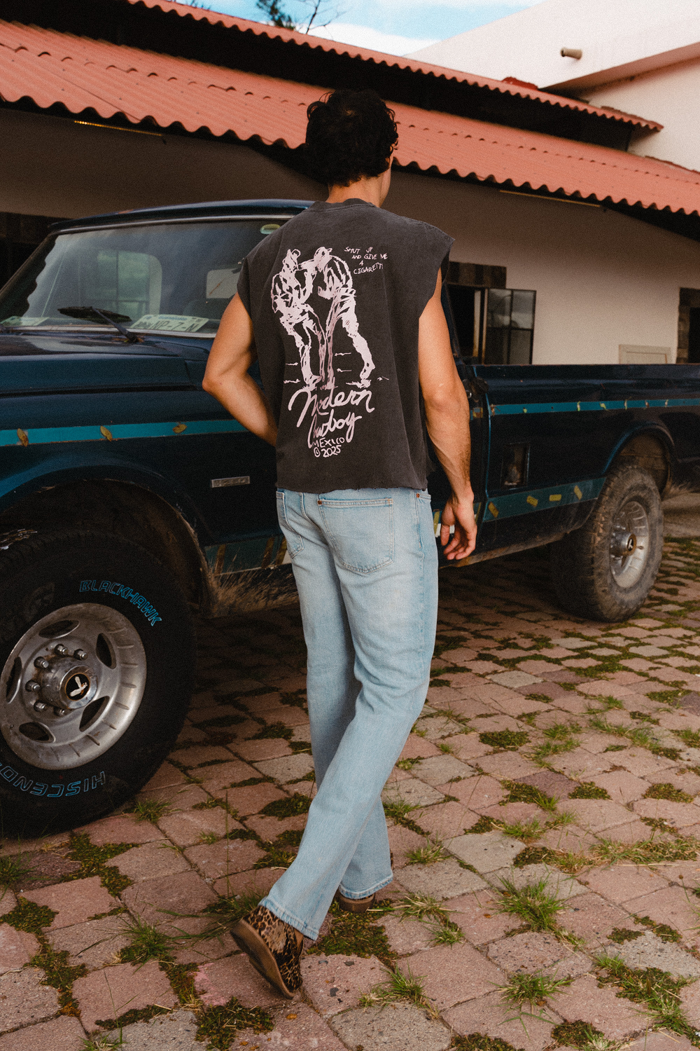 Shut Up Cowboy Tank Top Washed Grey