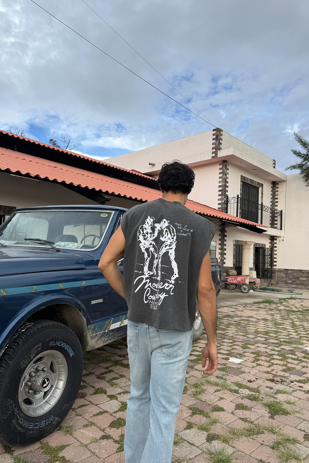 Shut Up Cowboy Tank Top Washed Grey