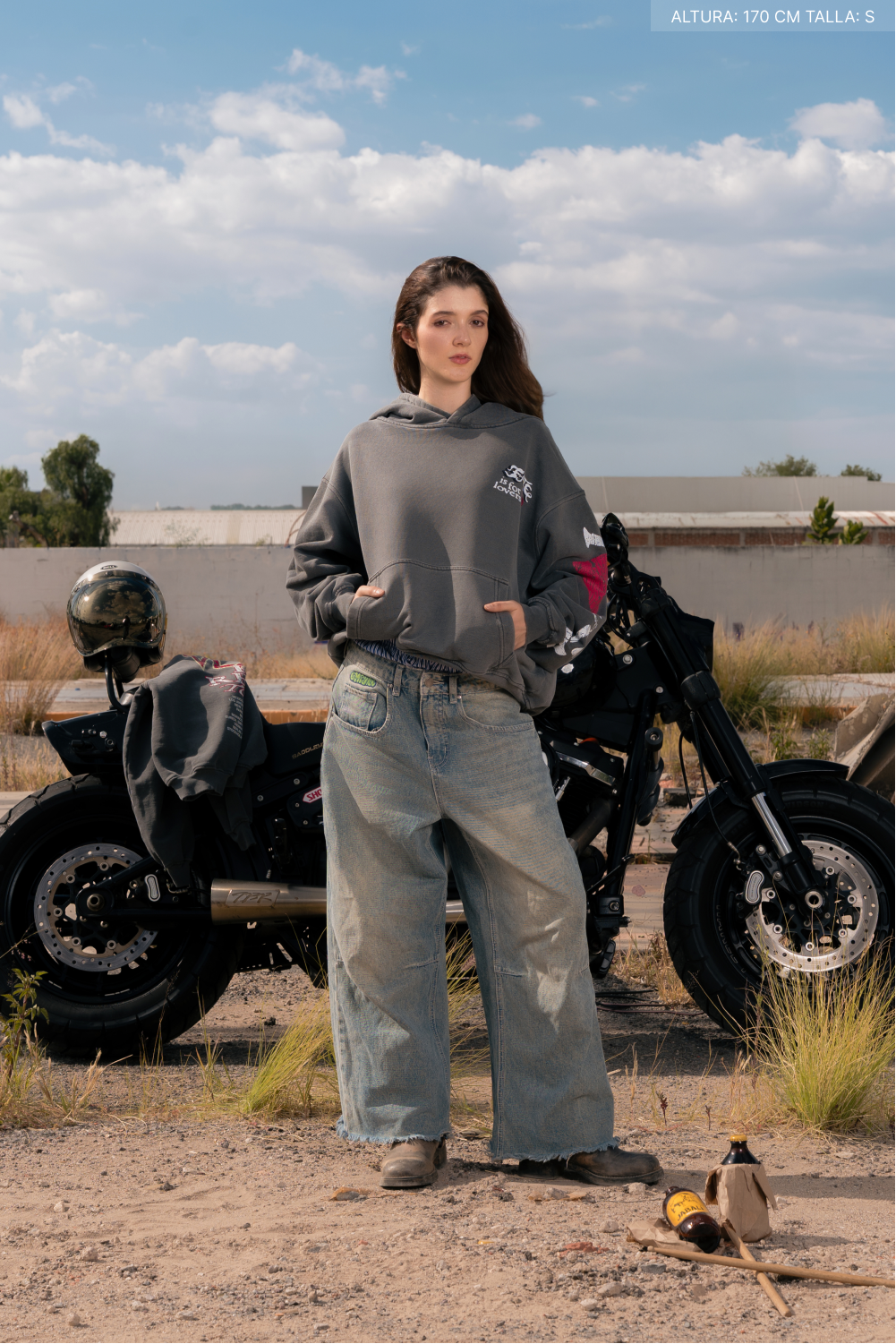 For Lovers Hoodie Washed Grey