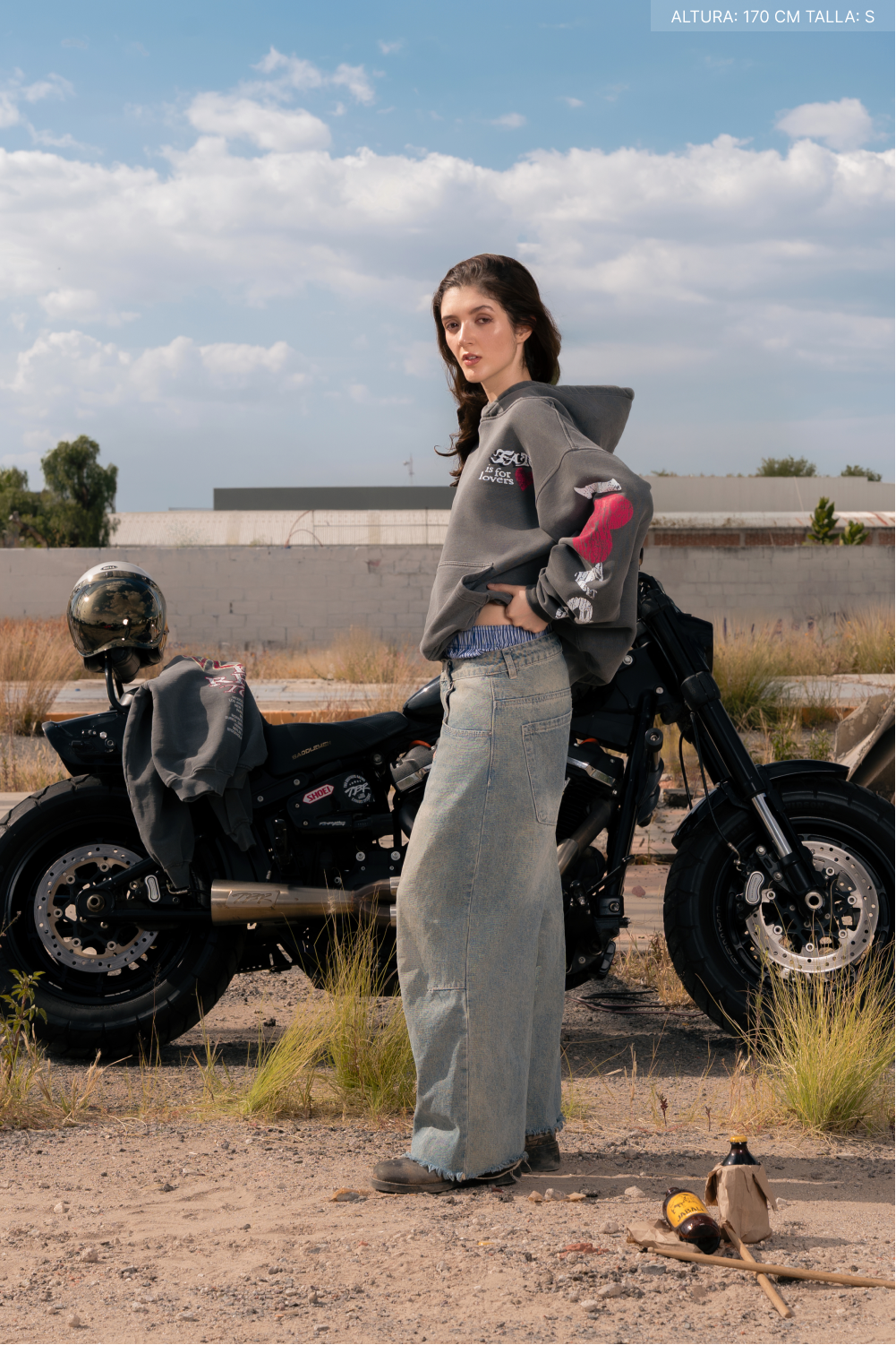 For Lovers Hoodie Washed Grey