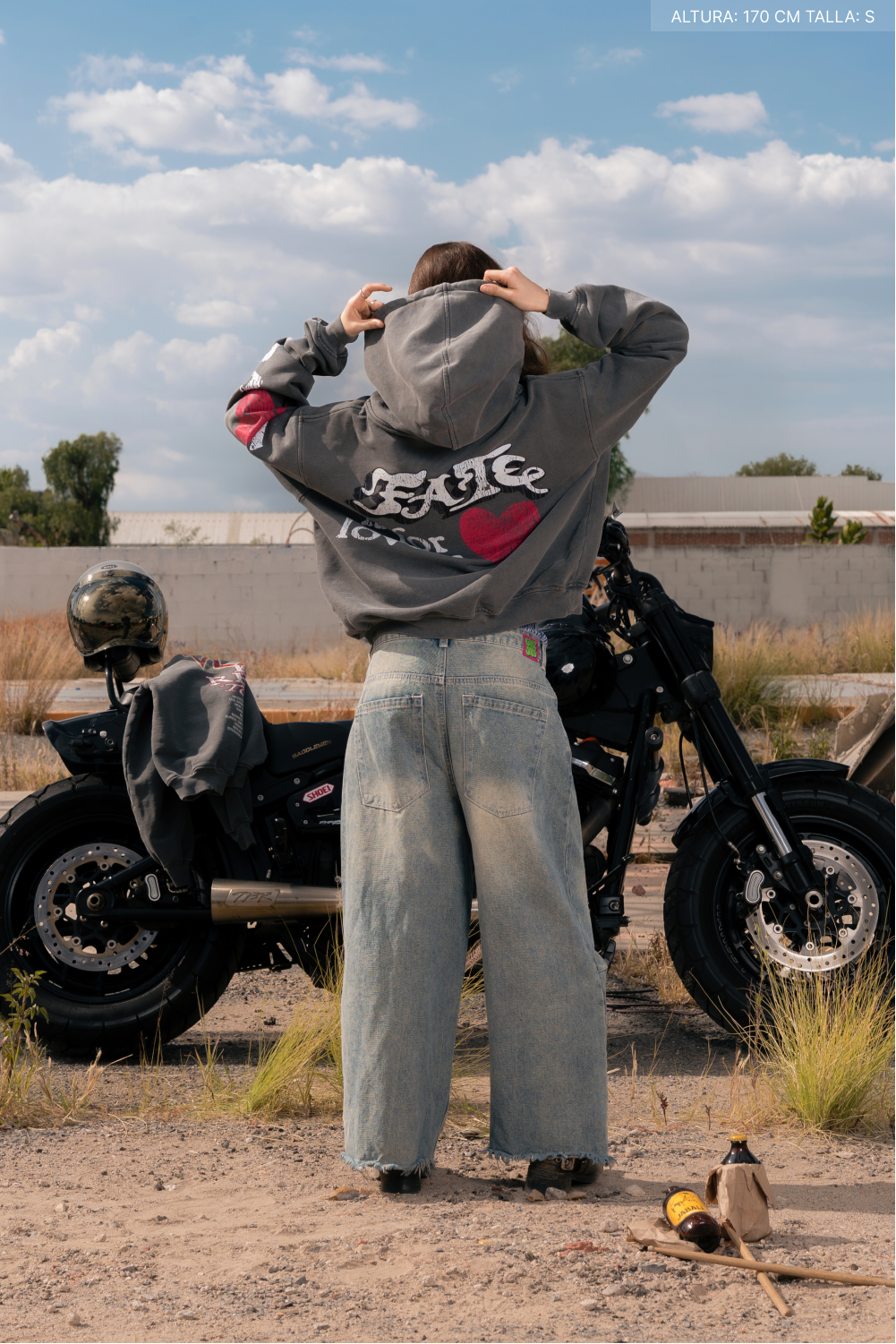 For Lovers Hoodie Washed Grey