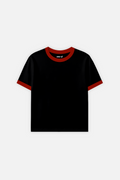 Rib Muscle Tee Black w/ Red