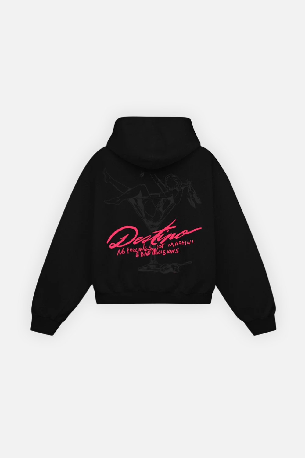 Martini & Bad Decisions Zip Hoodie Vantablack