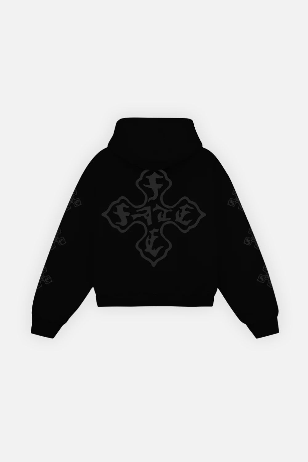 Cross Of Fate Black Hoodie Vantablack