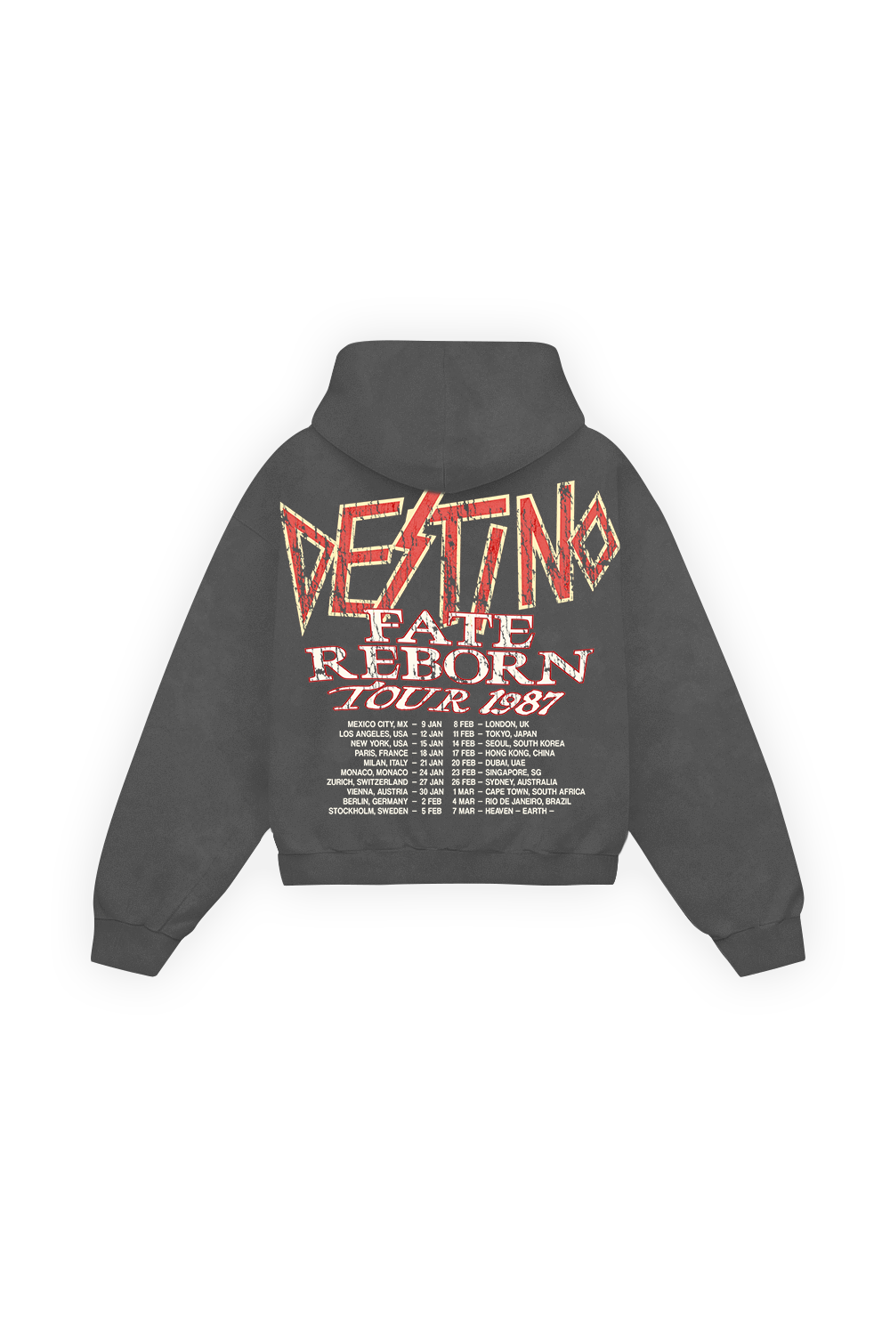 Reborn Tour Hoodie Washed Grey