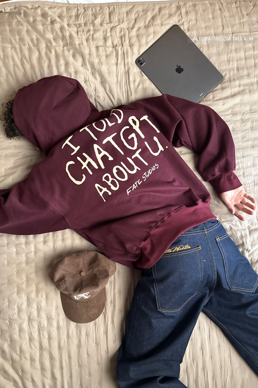 I Told Chat Hoodie Burgundy