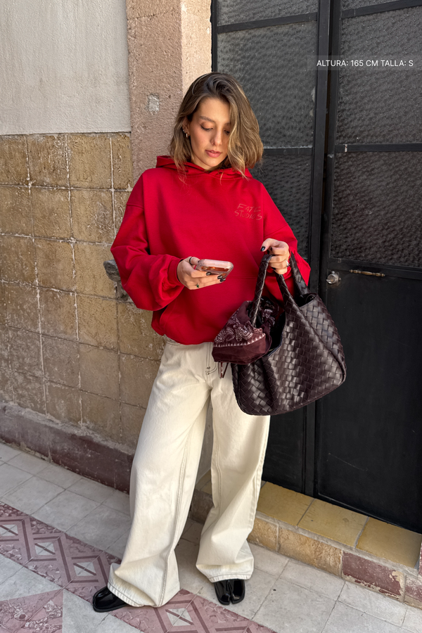 I Told Chat Hoodie Cherry Red