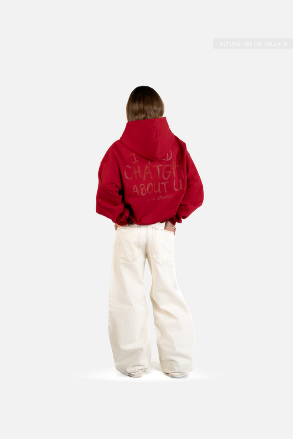 I Told Chat Hoodie Cherry Red