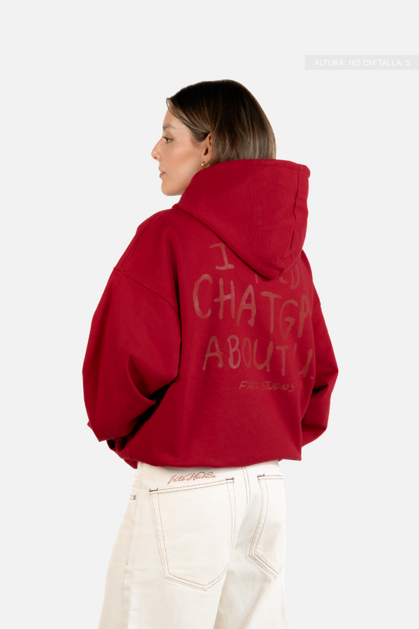 I Told Chat Hoodie Cherry Red