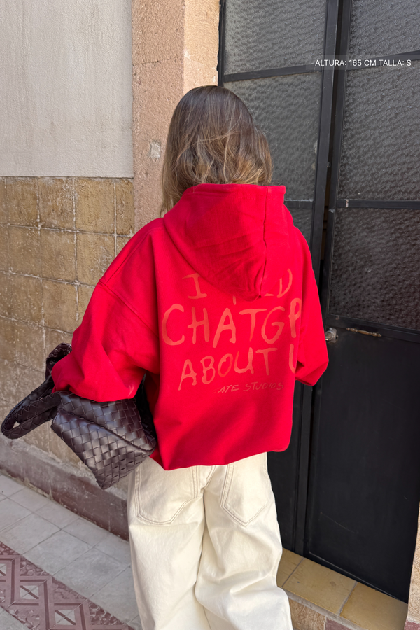 I Told Chat Hoodie Cherry Red