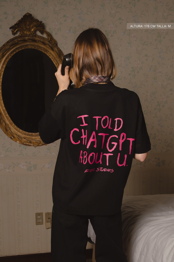 I Told Chat Tee Black