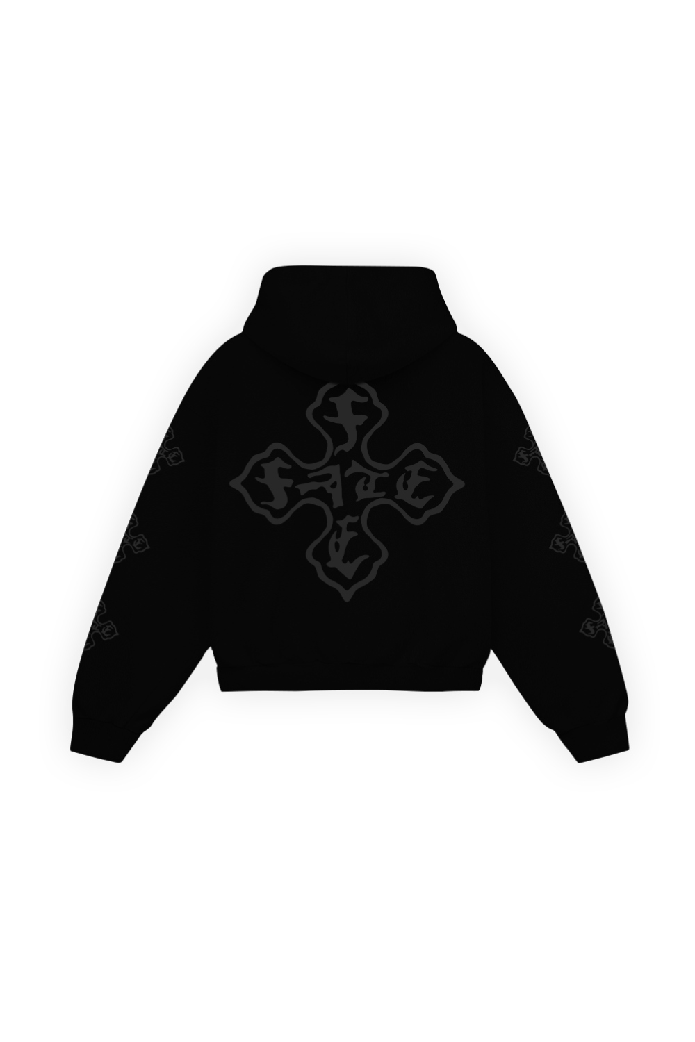 Cross Of Fate Black Hoodie Vantablack