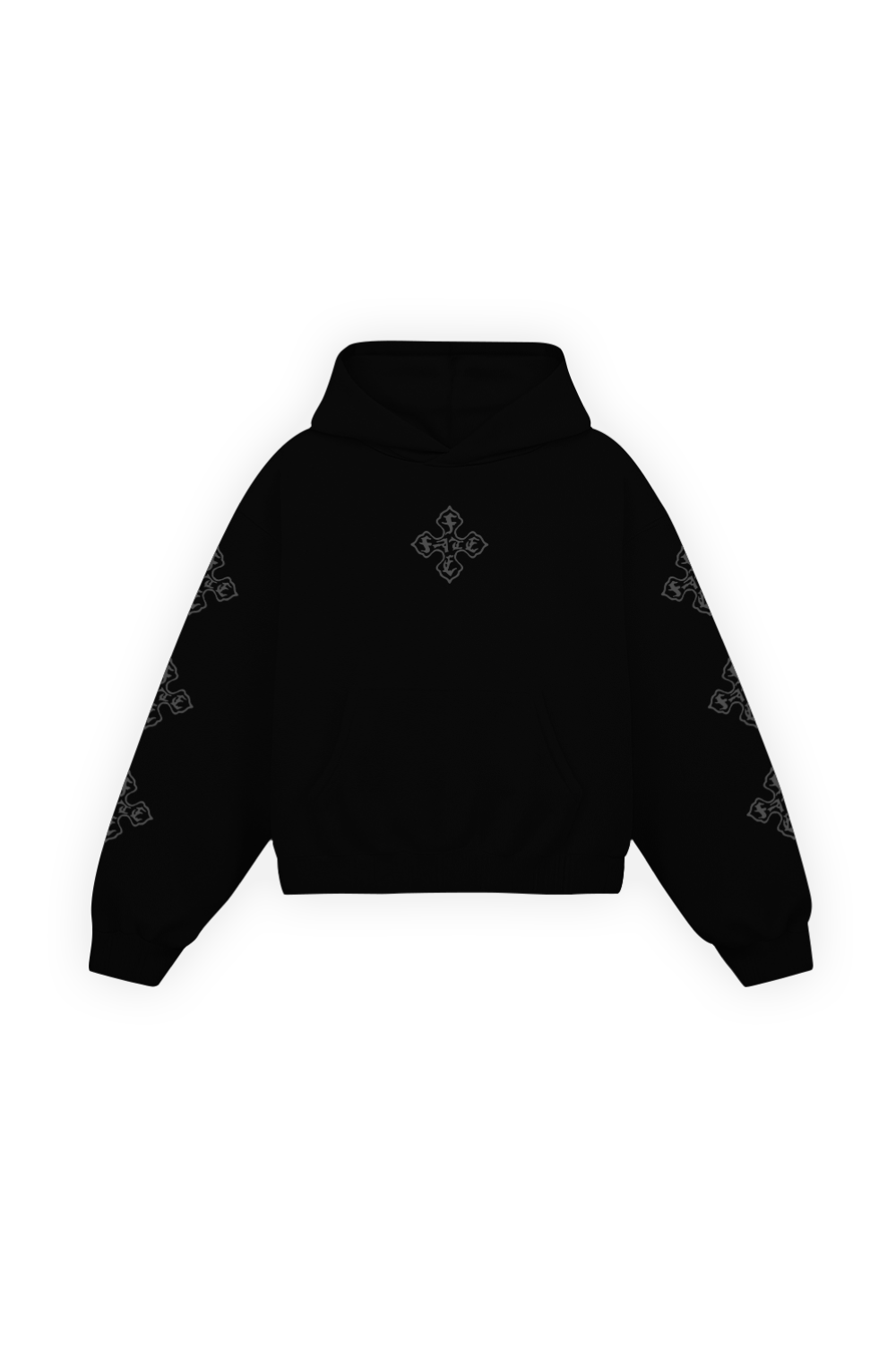 Cross Of Fate Black Hoodie Vantablack