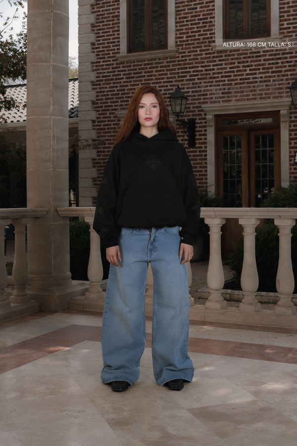 Cross Of Fate Black Hoodie Vantablack