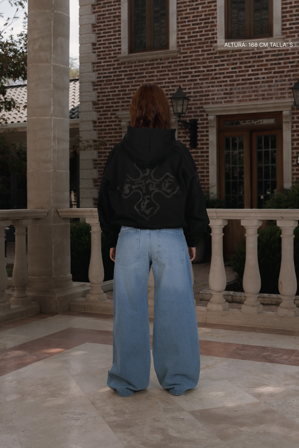 Cross Of Fate Black Hoodie Vantablack