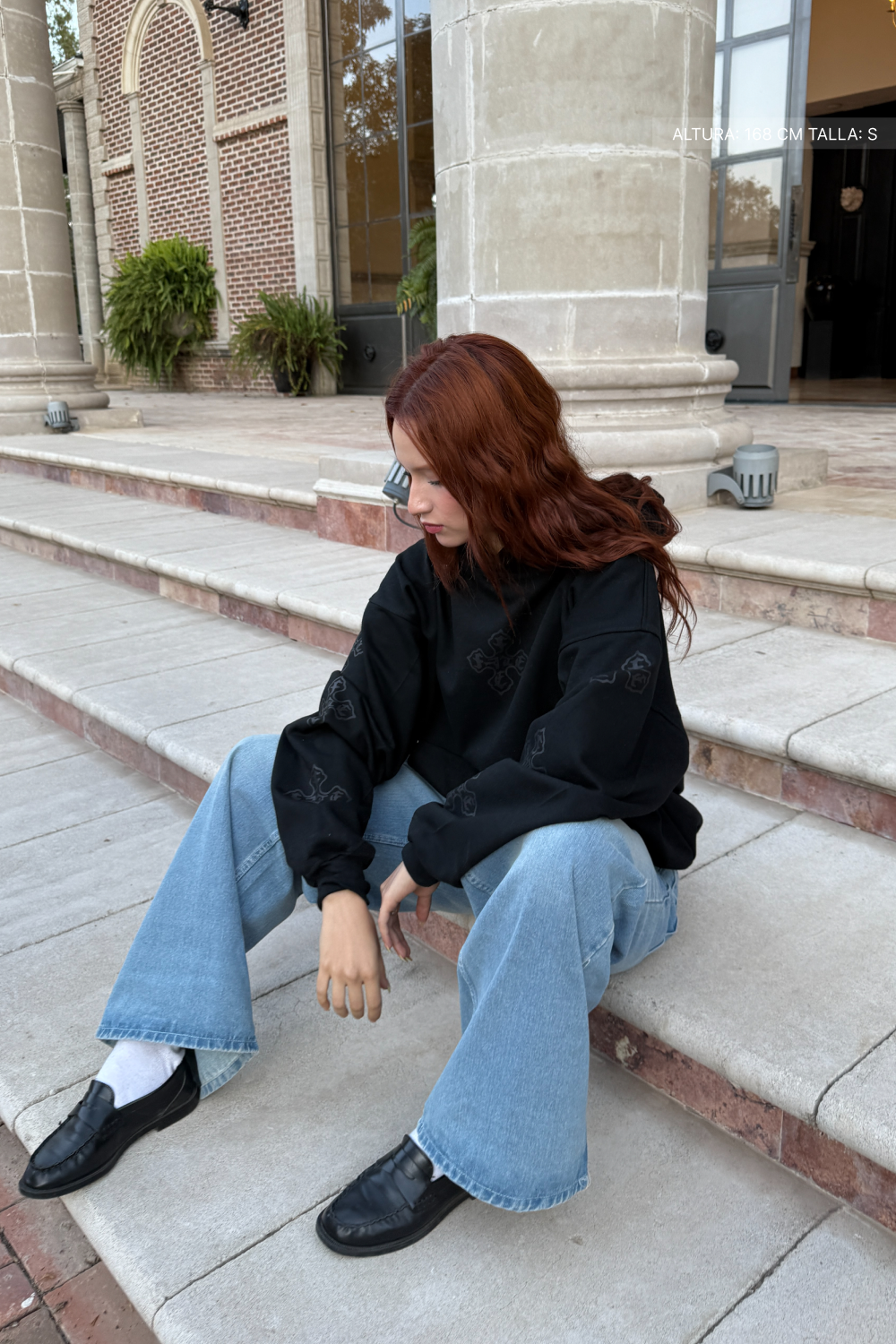 Cross Of Fate Black Hoodie Vantablack