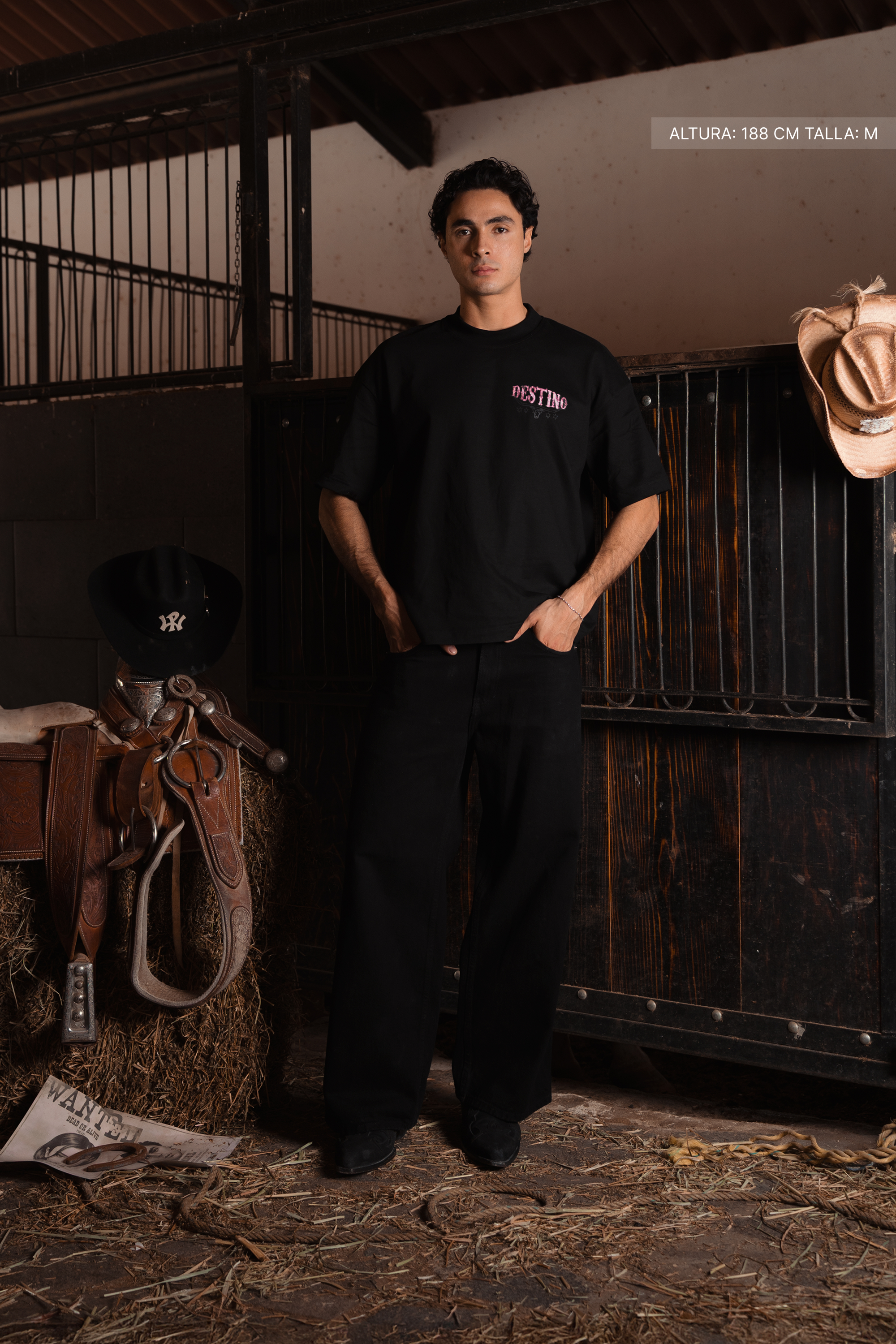 Long Horns Tee Black