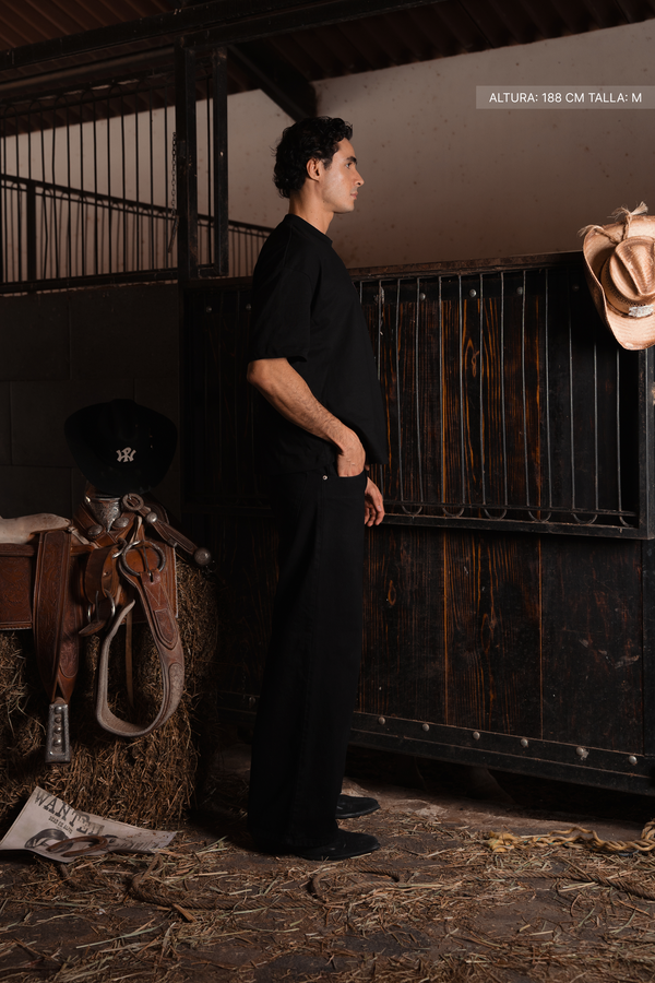 Long Horns Tee Black