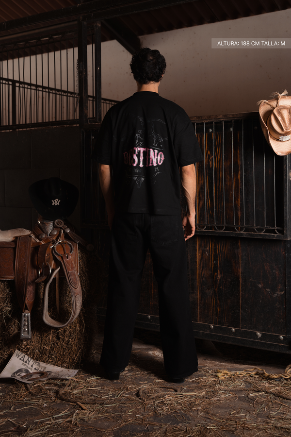 Long Horns Tee Black