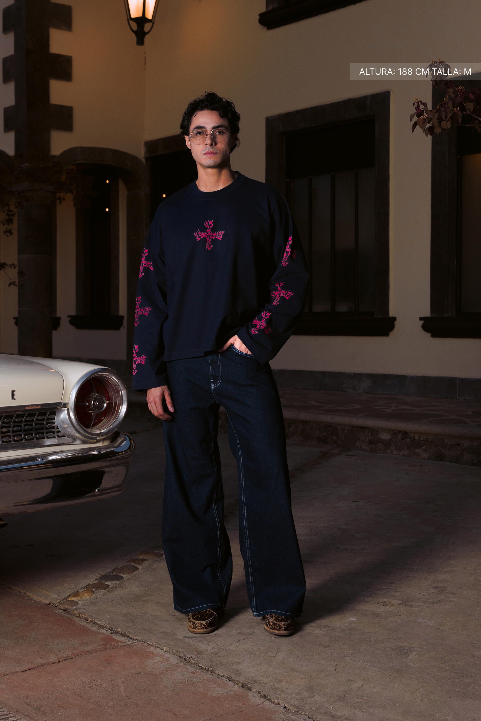 Letter Cross Longsleeve Navy Blue