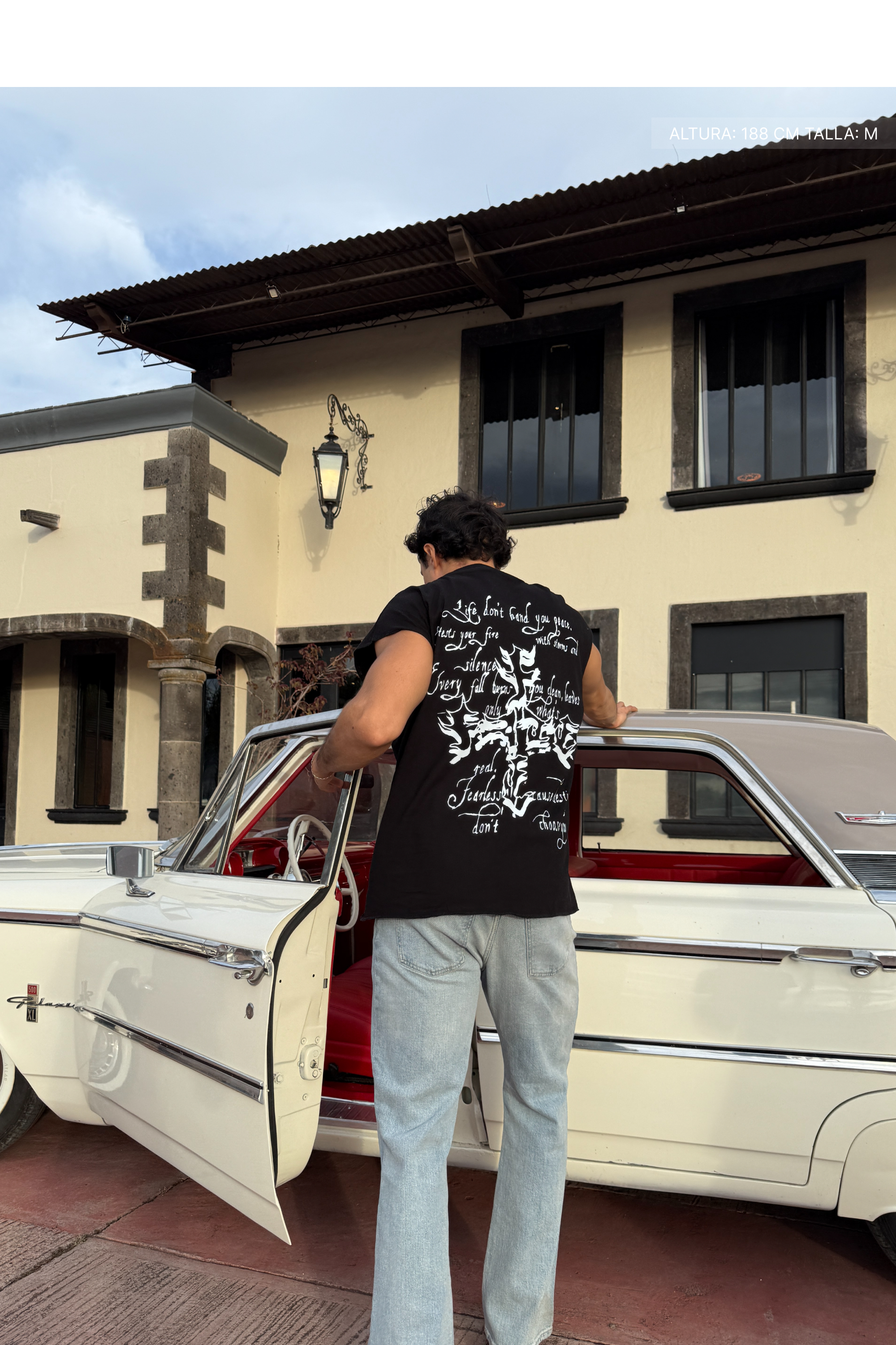 Letter Cross Tank Top Black