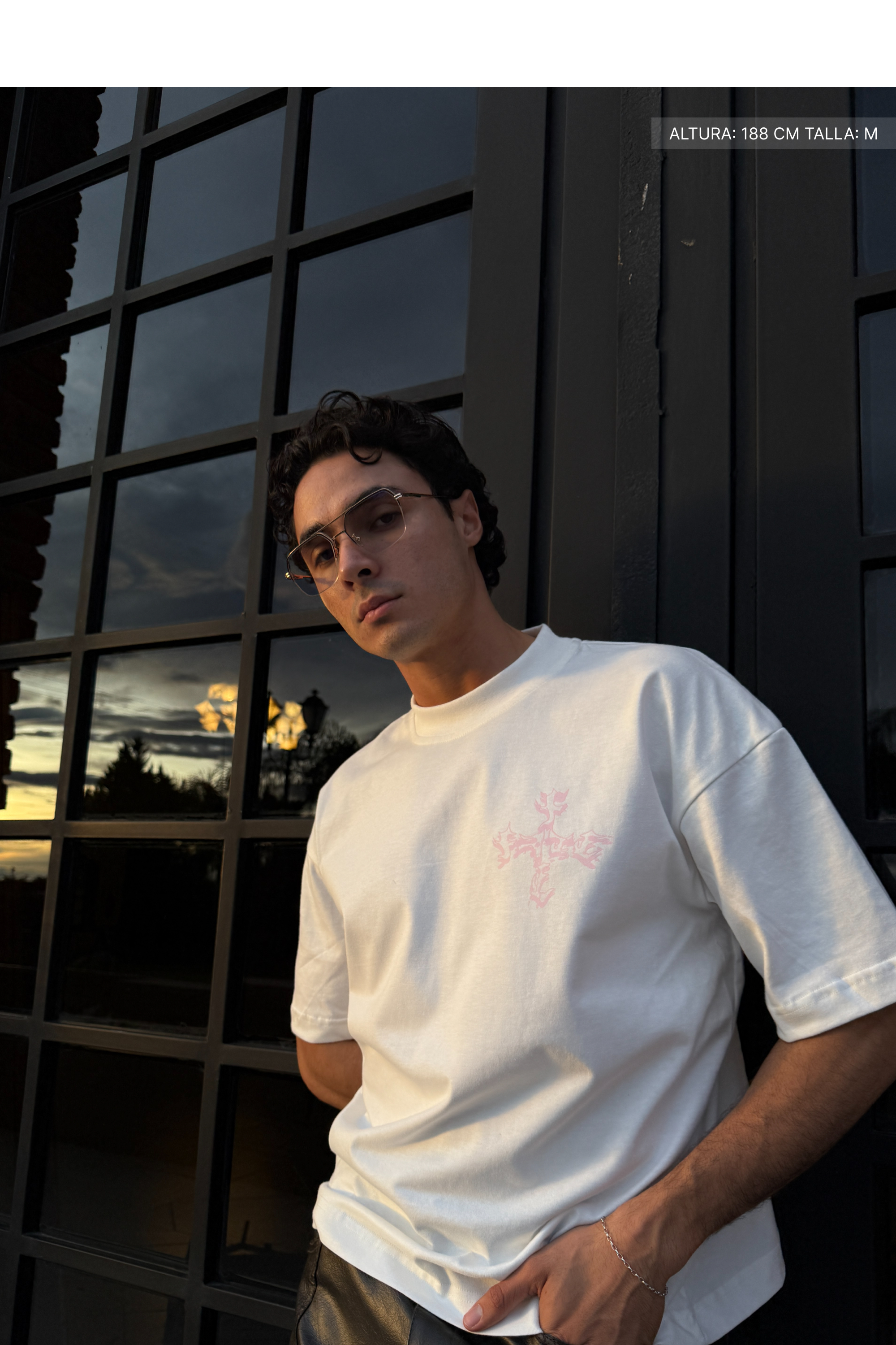 Letter Cross Tee Ivory