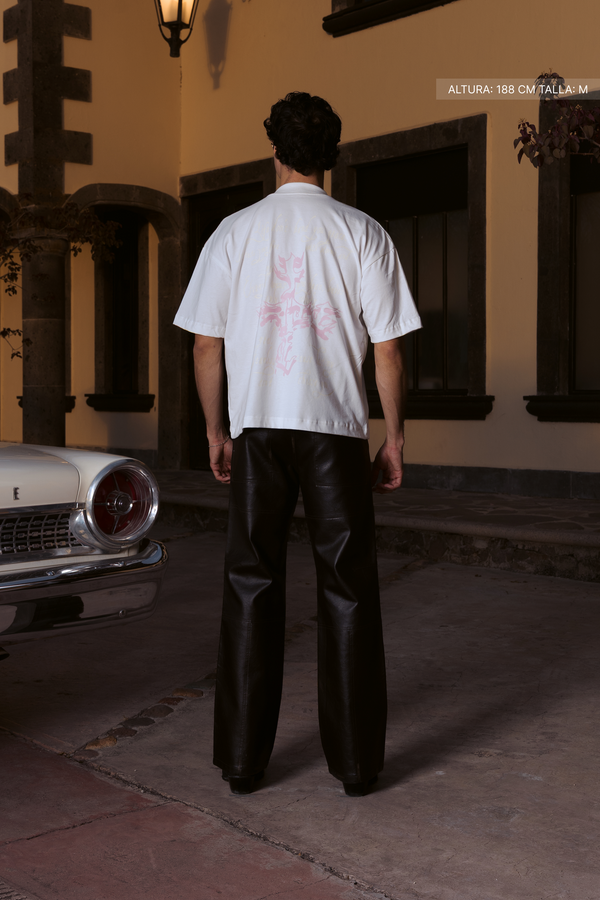 Letter Cross Tee Ivory