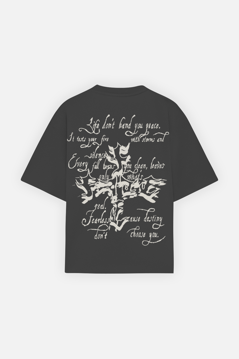 Letter Cross Tee Oxford Grey