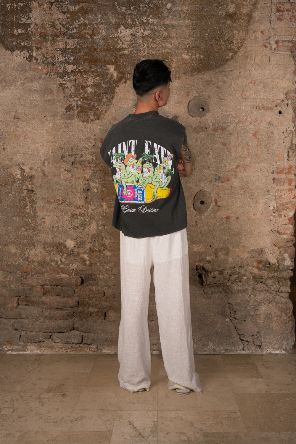 Drunk Frogs Tank Top Washed Grey