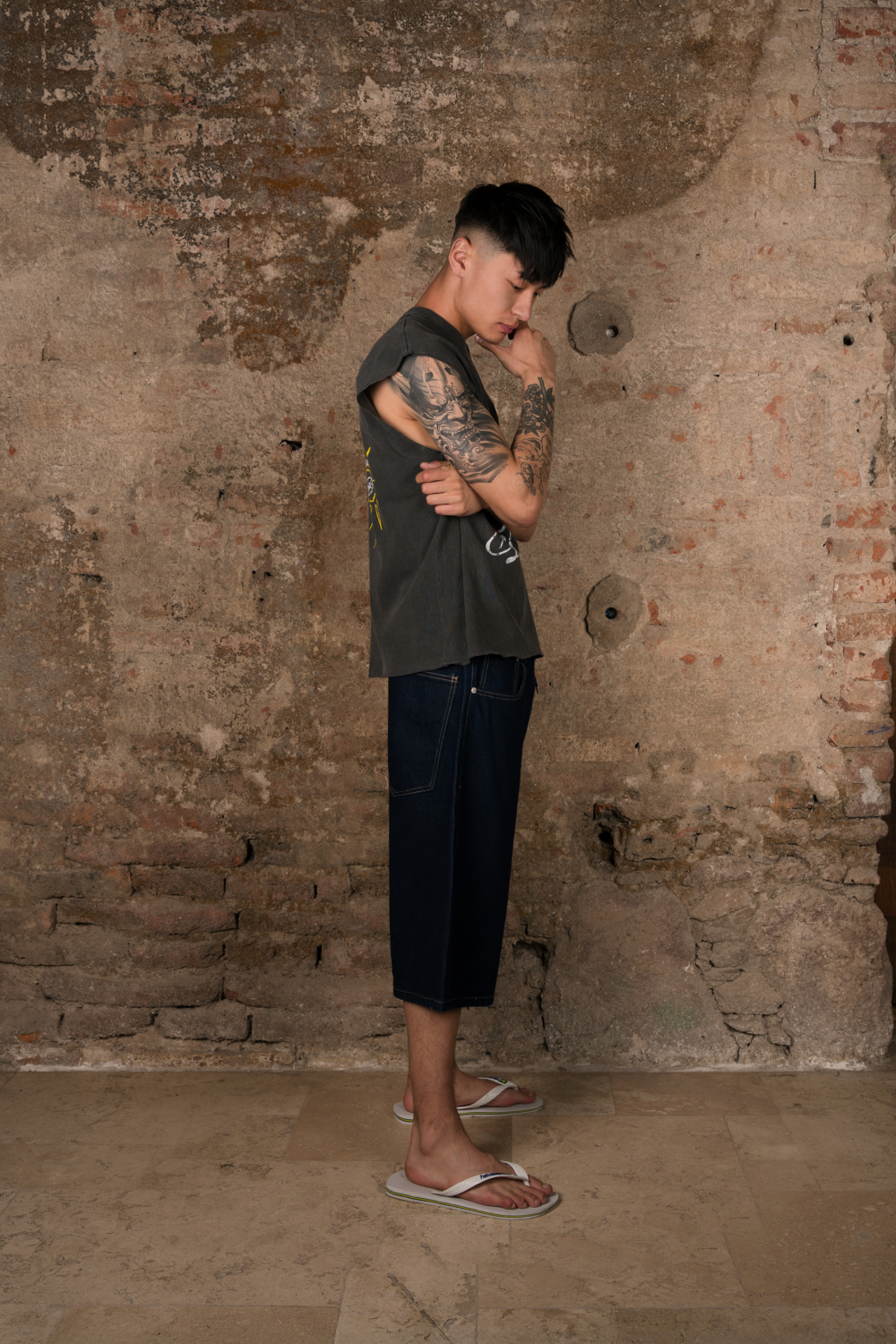 Tanned Donkey Tank Top Washed Grey