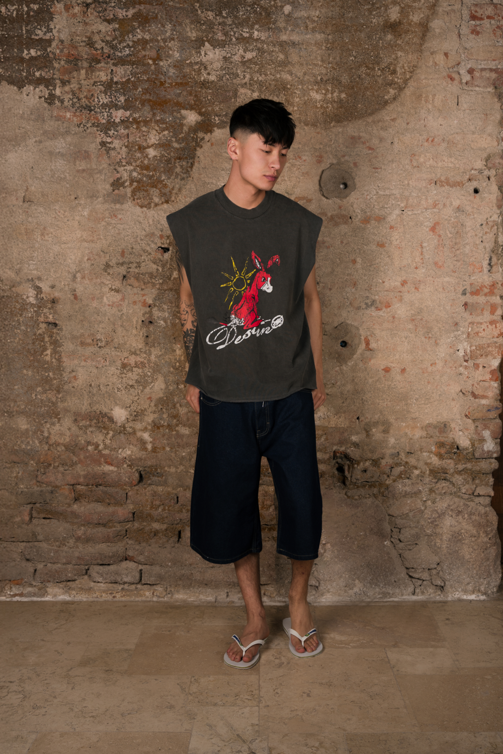 Tanned Donkey Tank Top Washed Grey