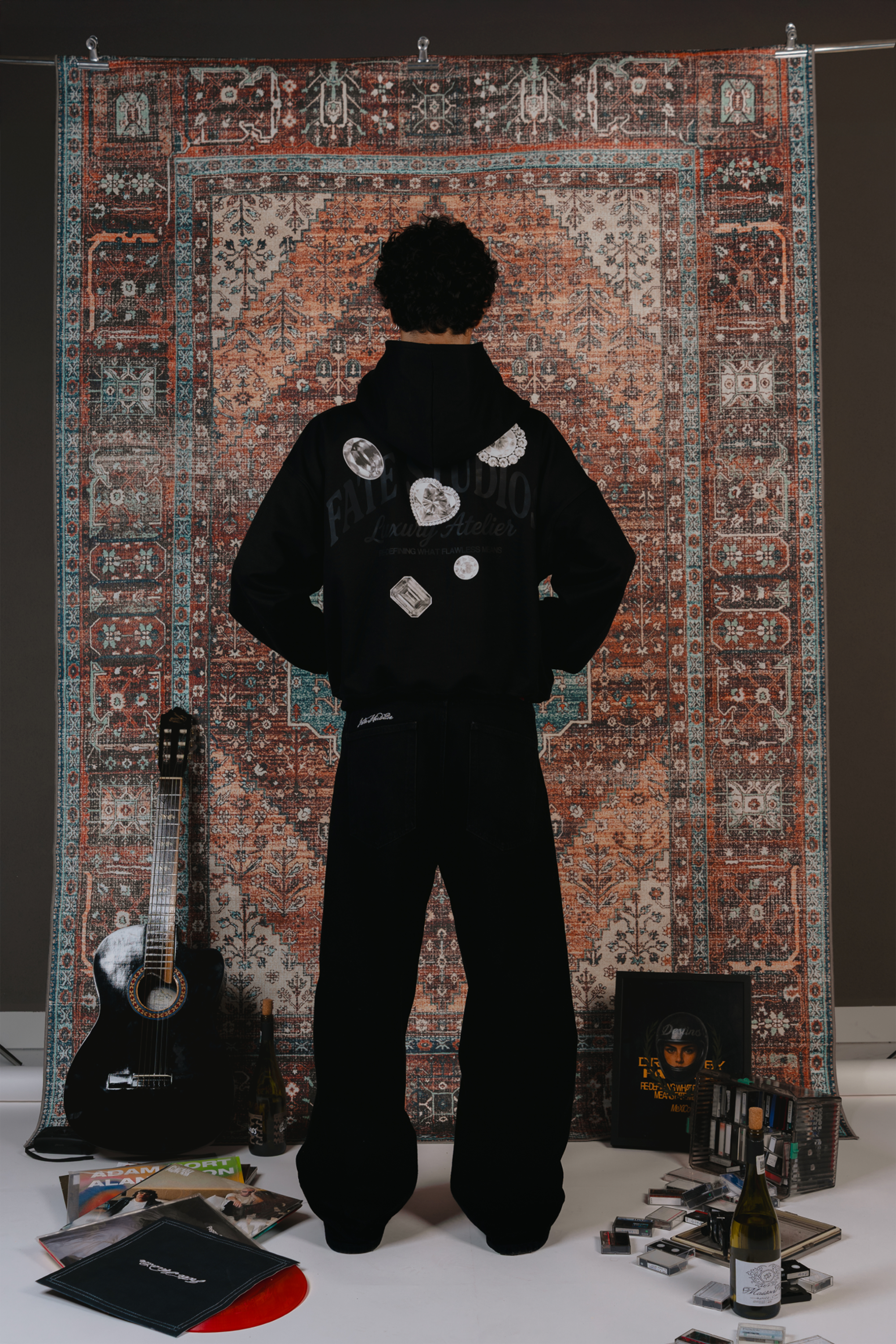 Dark Gems Zip Hoodie Vantablack